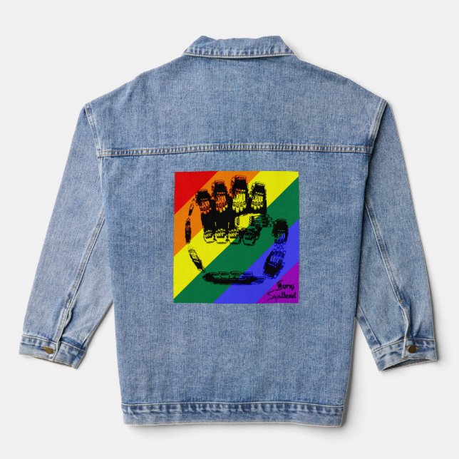 Union Pride Disabled Workers &LGBTQ+ Jeansjacke (Rückseite)