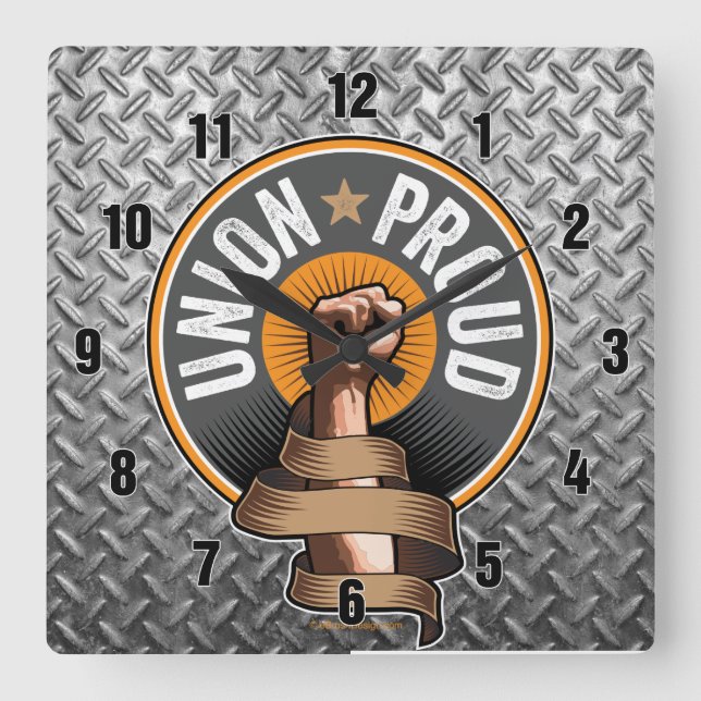 Union Proud Quadratische Wanduhr (Vorderseite)