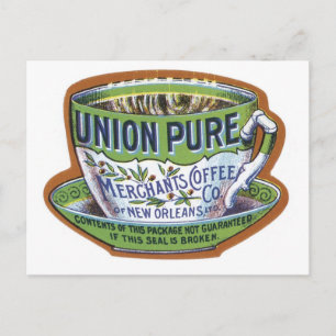 Union Reiner Kaufmanns-Kaffee Etikett Postkarte