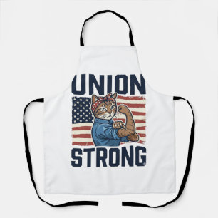Union Starke Katze Arbeiter Patriotisch Vintage-Sh Schürze