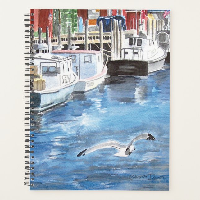 Union Wharf Portland, Maine Watercolor Planer (Vorderseite)