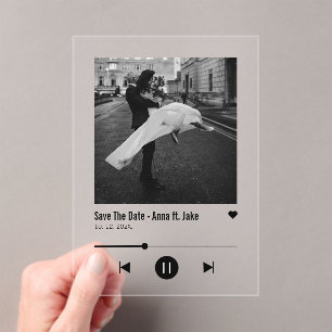 Unique Album Cover Music Song Viral Save the Date Acryleinladungen
