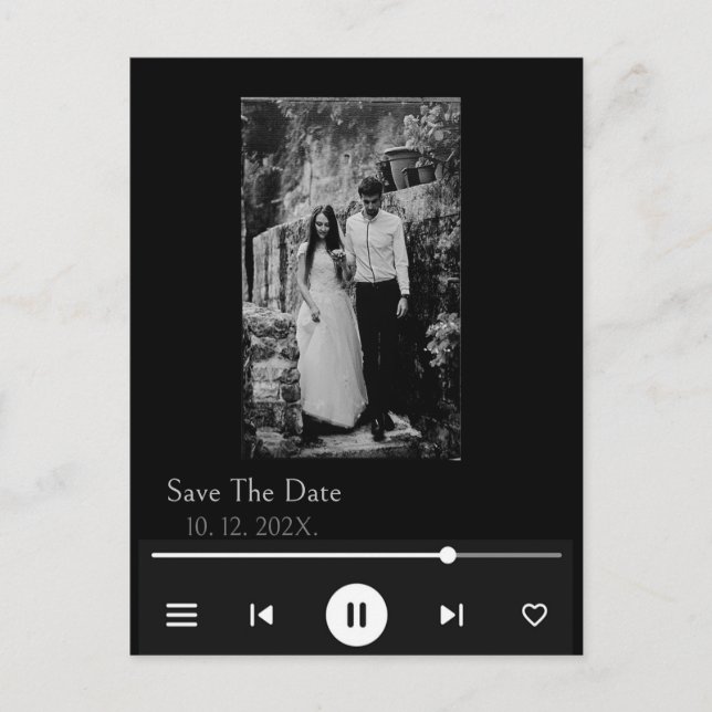 Unique Album Cover Music Song Viral Save the Date Postkarte (Vorderseite)