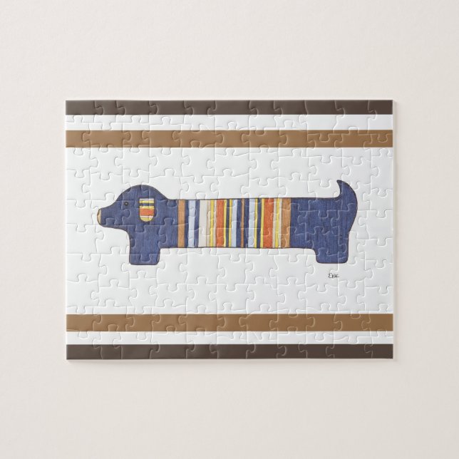 Unique Art Puzzle - 2 Dachshunds - Erin Brie Art (Horizontal)