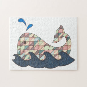 Unique Art Puzzle-Geometric Whale Puzzle