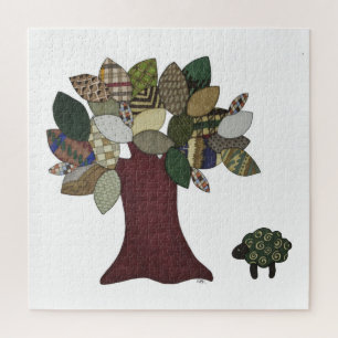 Unique Art Puzzle - Tweed Tree - Erin Brie Art