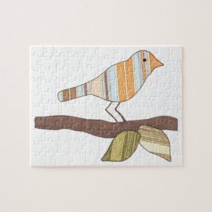 Unique Art Puzzle - Vogel auf Zweigniederlassung #