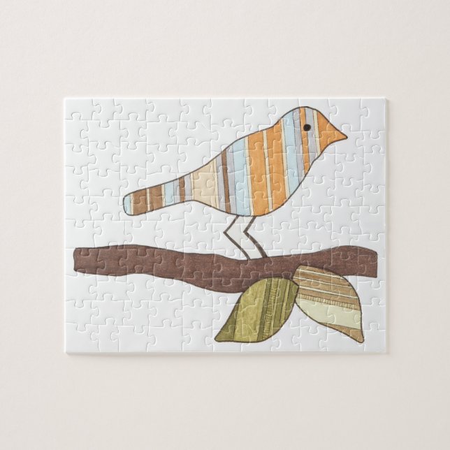 Unique Art Puzzle - Vogel auf Zweigniederlassung # (Horizontal)