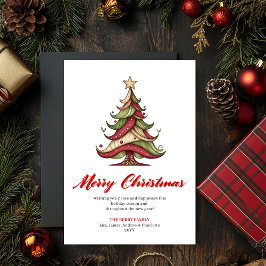 Unique Artistic Christmas Tree Greeting Template Feiertagskarte