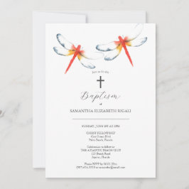 Unique Baptism Invitations Red Dragonfly Einladung