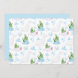 Unique Beluga Whale Note Card Mitteilungskarte