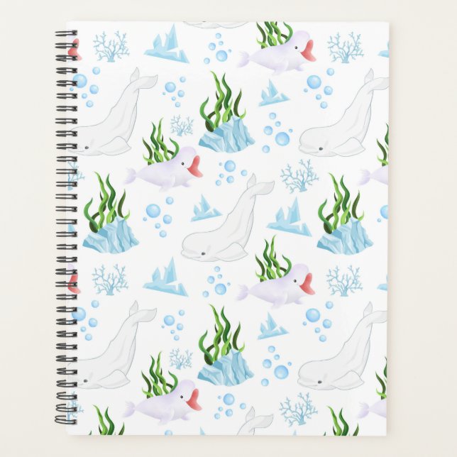 Unique Beluga Whale Planner Journal Planer (Vorderseite)