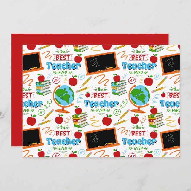 Unique Best Teacher Note Card Mitteilungskarte (Vorne/Hinten)