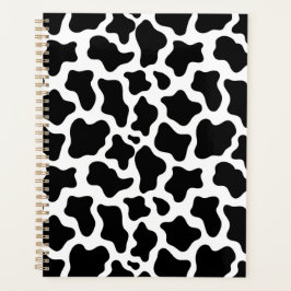 Unique Black Cow Print Planner Journal Planer