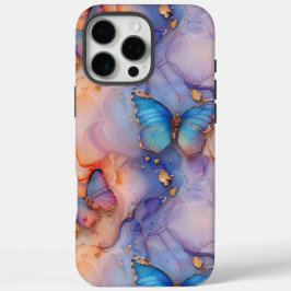Unique Boho Butterfly Marble iPhone iPhone 16 Pro Max Hülle