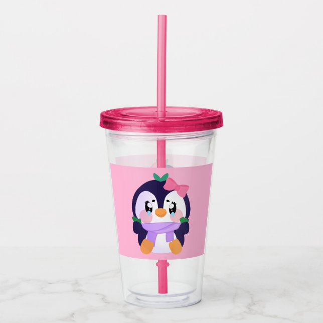 Unique Broke Niedlich Pinguin Acryltrinkbecher (Vorderseite)