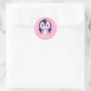 Unique Broke Niedlich Pinguin Runder Aufkleber