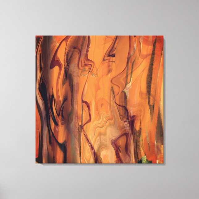 Unique Brown Abstract Marble Liquefied Wall Art Leinwanddruck (Vorderseite)