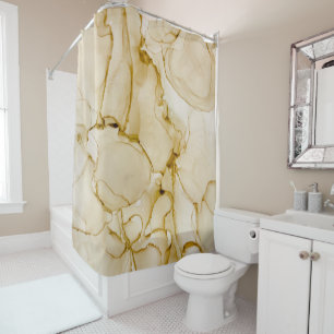 Unique Brown Beige Earth Tone Abstrakt Duschvorhang