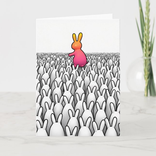 Unique Bunny Art Card Karte (Vorderseite)