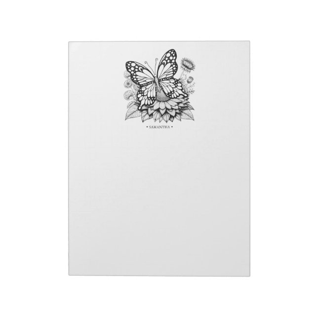 Unique Butterfly Coloring Pages Notepad Notizblock (Rotiert)