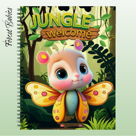 Unique Butterfly Girl Whimsical Cartoon Graphic 🦋 Notizbuch