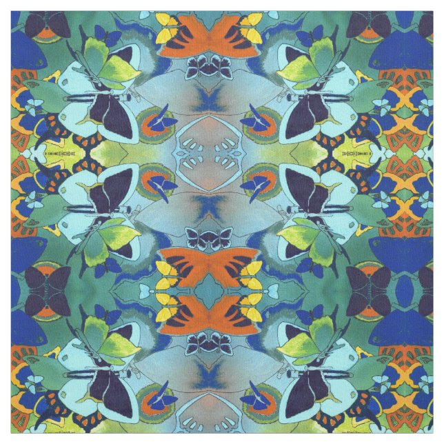 Unique Butterfly Mosaik Collage Pima Baumwolle Stoff (Muster)