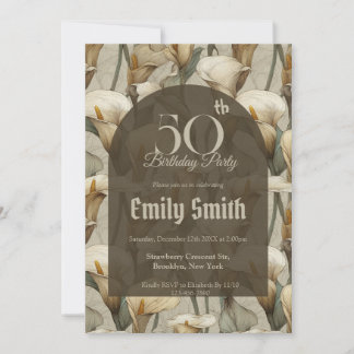 Unique Call Lilies Flower 80Th Birthday Einladung