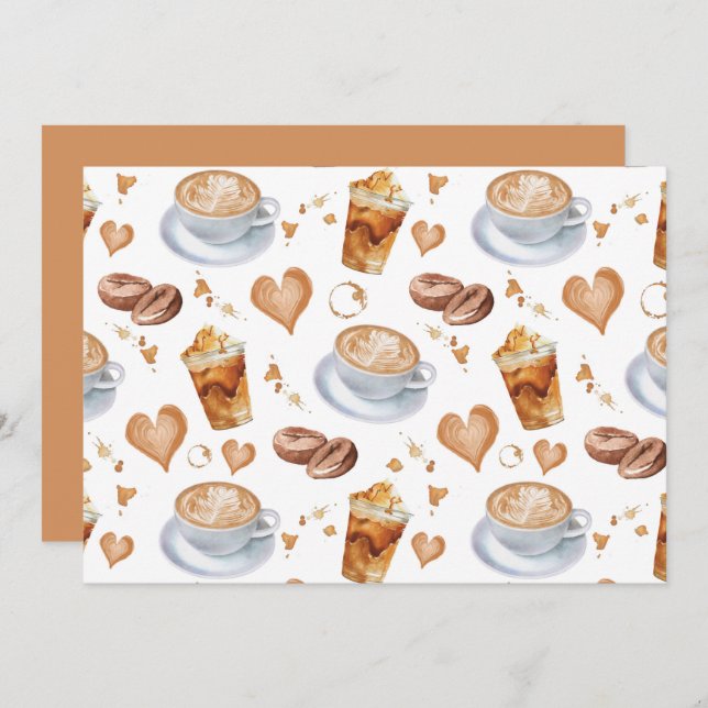 Unique Cappuccino Note Card Mitteilungskarte (Vorne/Hinten)