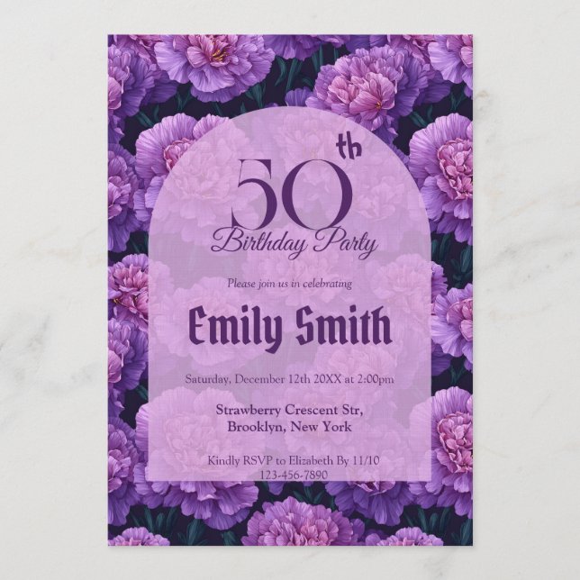 Unique Carnation Accent Beach Partys Einladung (Vorderseite)