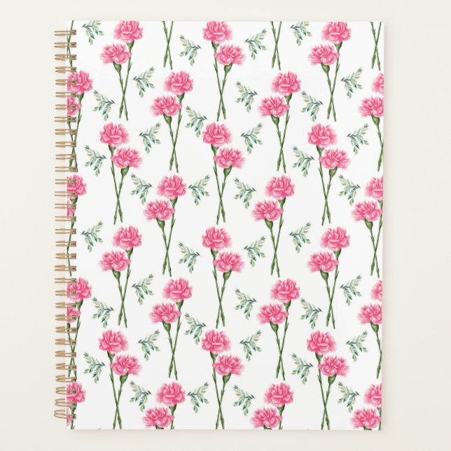 Unique Carnation Floral Planner Journal Planer (Vorderseite)