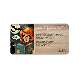 Unique Cat Lady Halloween Thema benutzerdefinierte Adressaufkleber