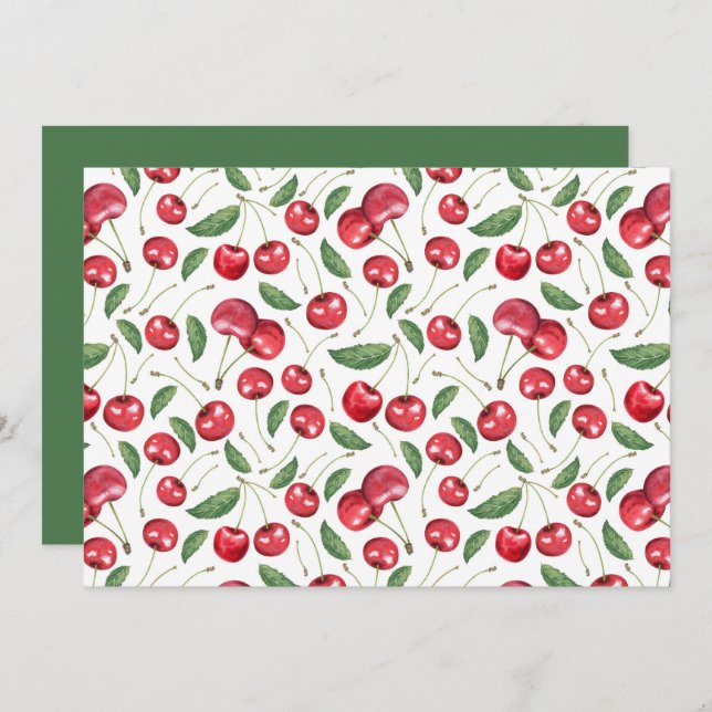 Unique Cherries Note Card Mitteilungskarte (Vorne/Hinten)