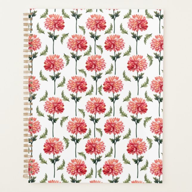 Unique Chrysanthemum Floral Planner Journal Planer (Vorderseite)