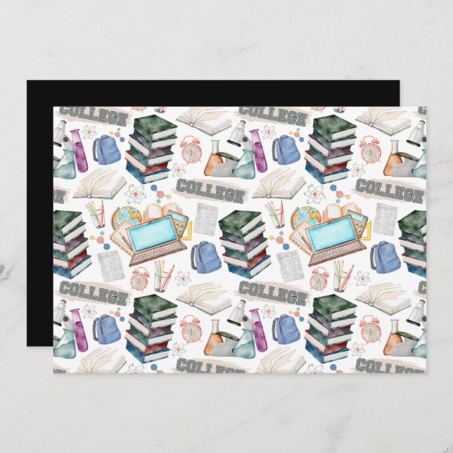 Unique College Note Card Mitteilungskarte (Vorne/Hinten)