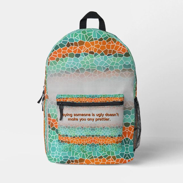Unique Colorful Triangle Pattern & Quotes Bedruckter Rucksack (Vorderseite)