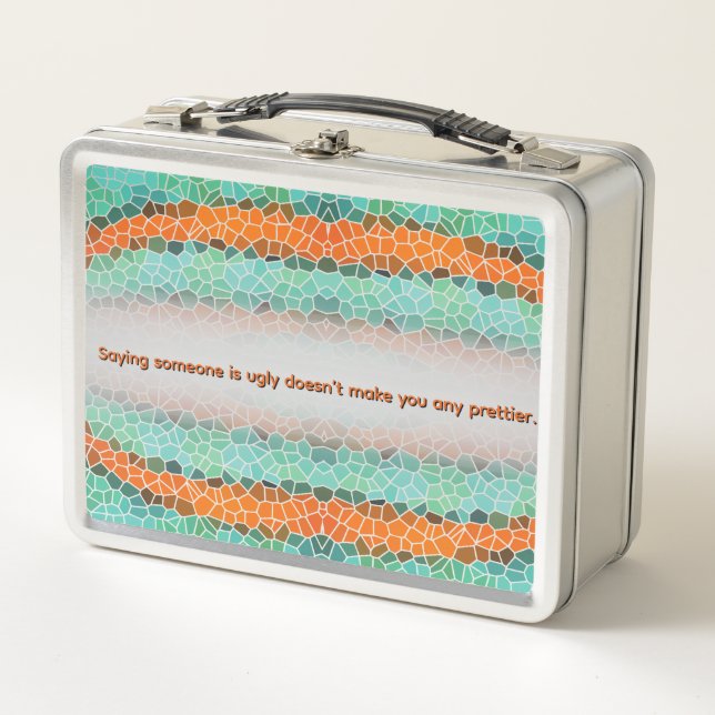 Unique Colorful Triangle Pattern & Quotes Metall Brotdose (Vorderseite)