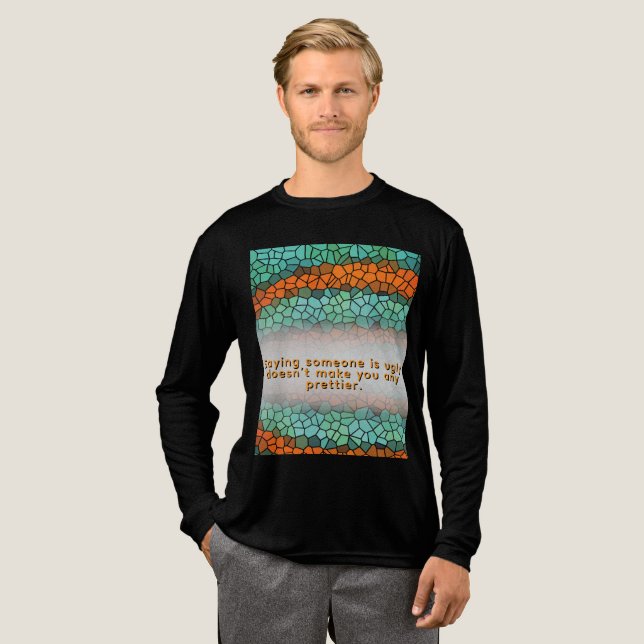 Unique Colorful Triangle Pattern & Quotes Tri-Blend Shirt (Volle Vorderseite)