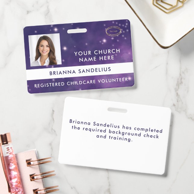 Unique Cool Nebula Space Volunteer Photo ID Ausweis (Büro)