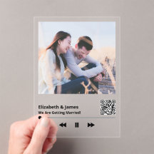 Unique Couple Foto Music Plaque QR Code Wedding