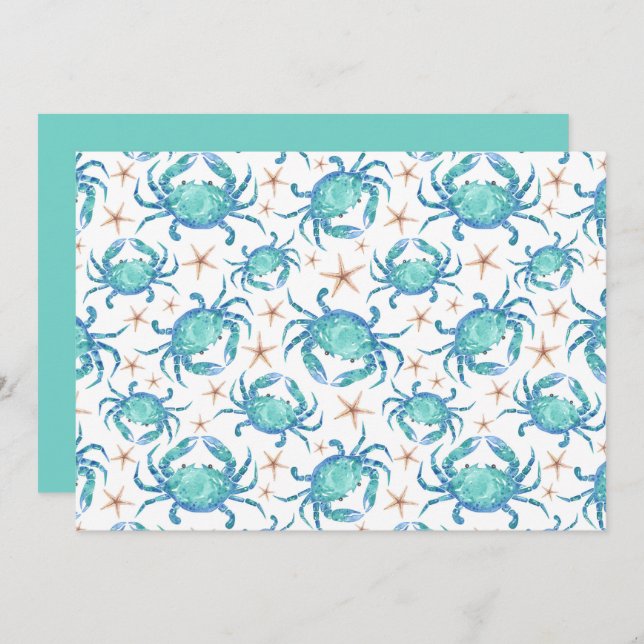 Unique Crabs Note Card Mitteilungskarte (Vorne/Hinten)