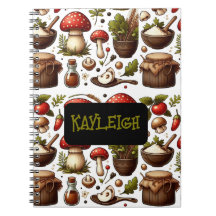 Unique custom name mushroom cottagecore pattern