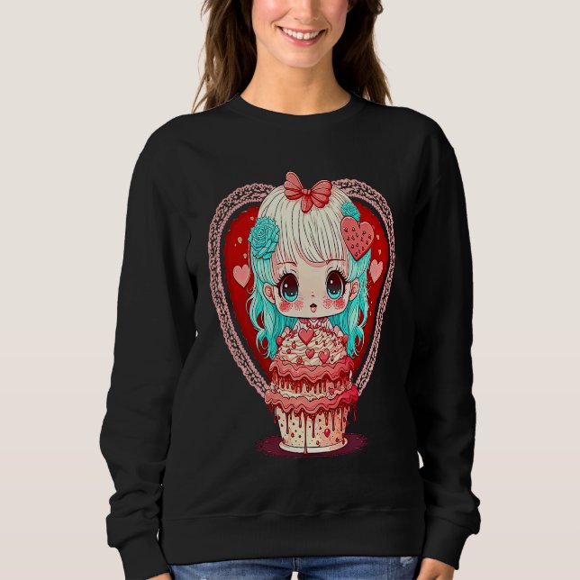 Unique Cute Dollcore Valentines Day Sweatshirt (Vorderseite)