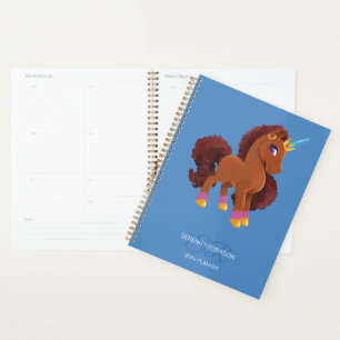 Unique das Einhorn steht stolz Planer