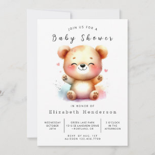 Unique Digital Bear Baby Dusche Einladung