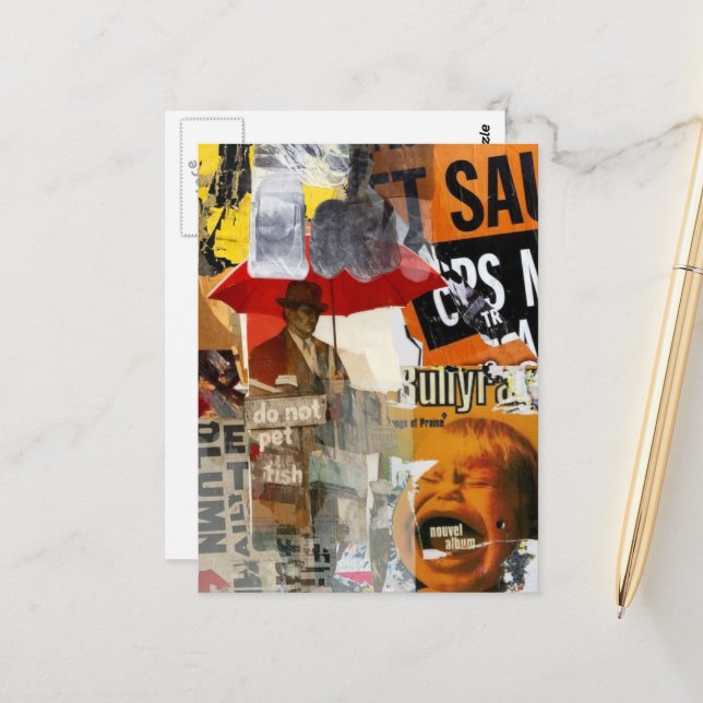 Unique Do Not Pet Fish Screaming  Mixed Media  Postkarte (Vorderseite/Rückseite Beispiel)