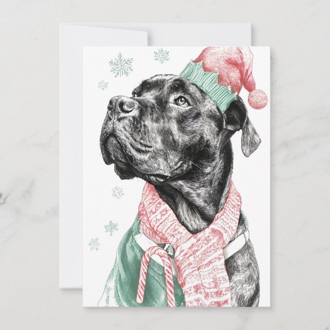 Unique Dog Christmas Cards Feiertagskarte (Vorderseite)