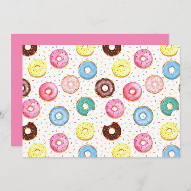 Unique Donuts Note Card Mitteilungskarte (Vorne/Hinten)