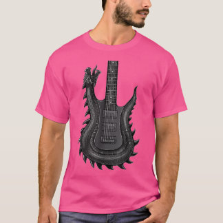 Unique Dragon Gitarre für Männer Rock T-Shirt