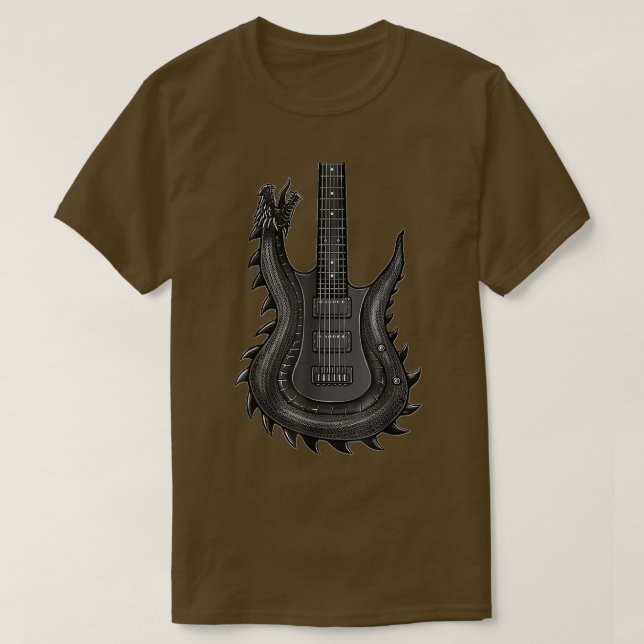 Unique Dragon Guitar For MenRock  T-Shirt (Design vorne)